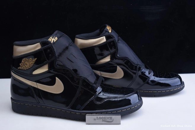 Kicked Out Shoe Store GOLD 1 555088-032 AIR HIGH METALLIC BLACK JORDAN RETRO (2020) 0804